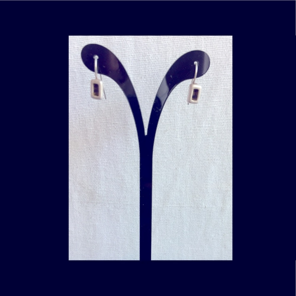 Silver & Tortoiseshell Drop Earrings - Elegant!